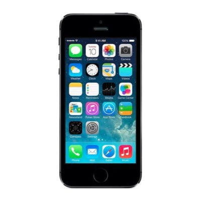 - Apple iPhone 5S 16GB (Space Gray) - Bronze stand - Grøn Computer - Genbrugt IT med omtanke - iphone5sspacegray 39308