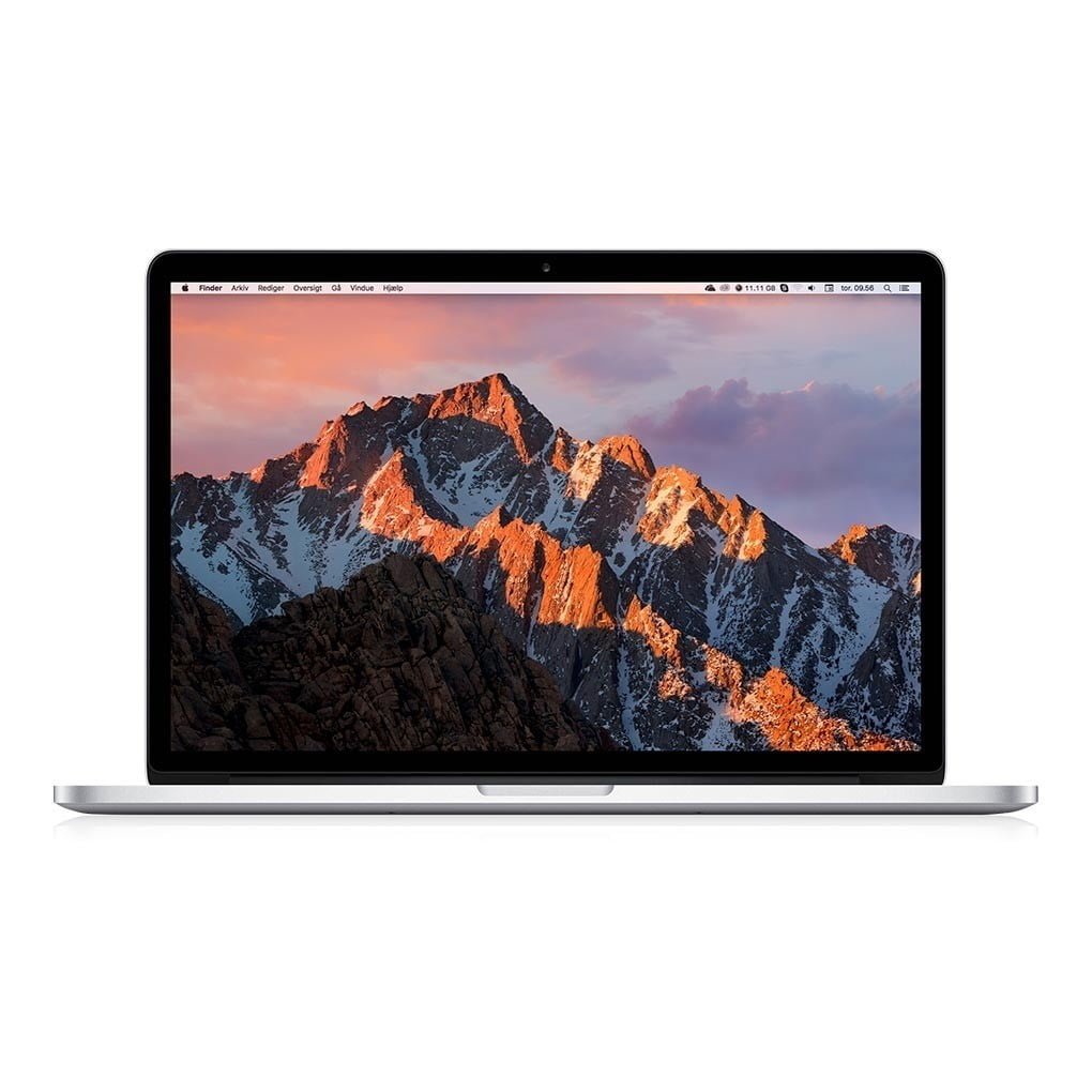 13″ Apple MacBook Pro A1502 - Intel i5 5257U 2,7GHz 256GB SSD 8GB (Early-2015) - Sølv | Grøn – Genbrugt IT med