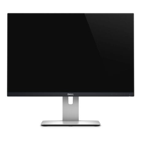 DELL 24"  TFT IPS skærm  - høj kvalitet incl. DisplayPort kabel og strømforsyning - Refurbished  Sølv stand