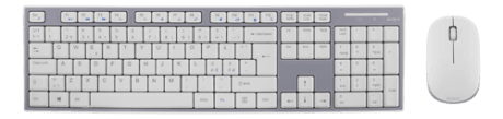 Trådløst tastatur og mus, USB nano modtaget, 10m, Nordisk layout, hvid/grå