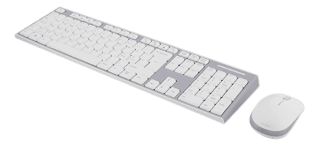 Trådløst tastatur og mus, USB nano modtaget, 10m, Nordisk layout, hvid/grå
