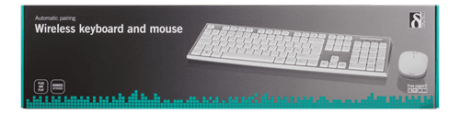 Trådløst tastatur og mus, USB nano modtaget, 10m, Nordisk layout, hvid/grå
