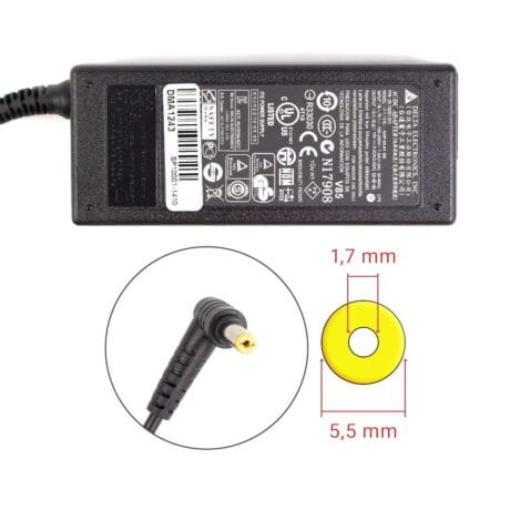 Liteon - Acer 65W 19V 3.42A strømforsyning med 5.5mm x 1.7mm stik - Original
