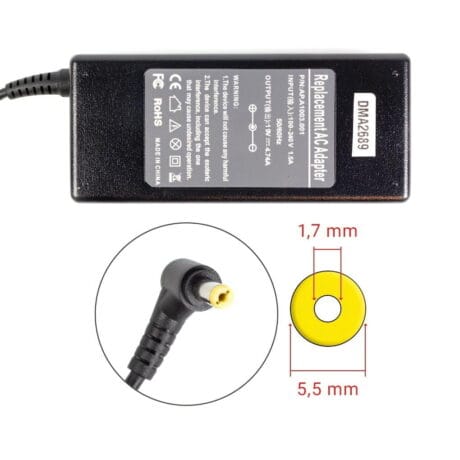 Kampagne vare, Acer 90W 19V 4.74A strømforsyning med 5.5mm x 1.7mm- kompatibel