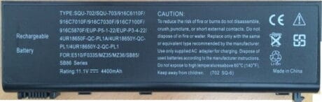 11.1V 4400mAh kvalitets lithium ion batteri til Bærbar computer