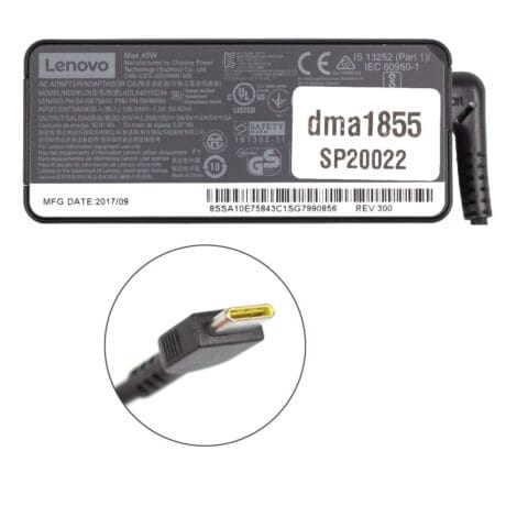 Kampagne vare, Lenovo 20V 2.25A 45W EU Strømforsyning med USB-C  Type-C Stik - Original