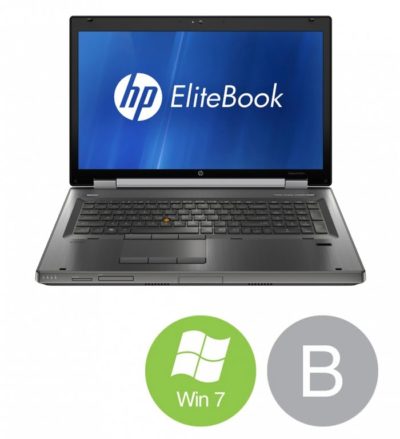 17" HP EliteBook 8760w - Intel i5 2520M 2,5GHz 256GB SSD 8GB Win10 Pro - Sølv stand