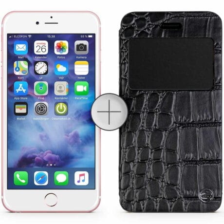 Apple iPhone 6S 32GB (Rosaguld) - Bronze stand - Gratis krokodilleskindscover