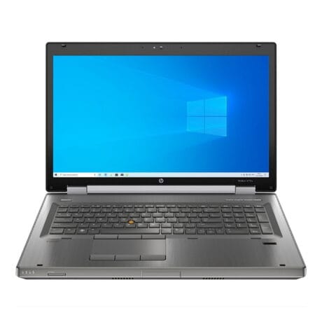 17" HP EliteBook 8770w - Intel i7 3740QM 2,7GHz 256GB SSD 16GB Win10 Pro - Sølv stand