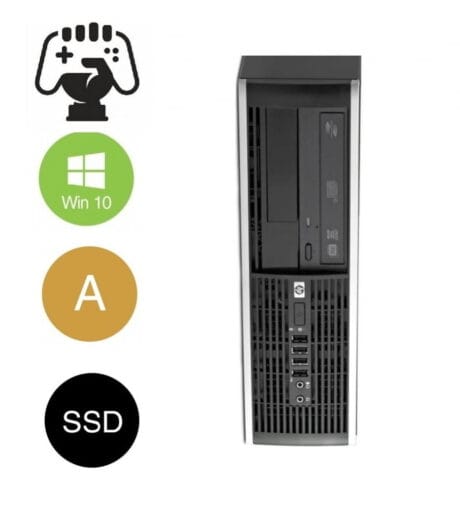 HP Compaq 8300 Elite Small - Intel i7 3770 3,4GHz 120GB SSD og 500GB HDD 8GB Win10 Pro - Nyt GTX 1050 TI - Guld stand