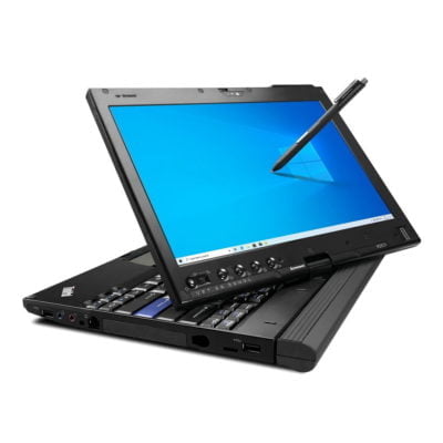 12" Lenovo Thinkpad X201 Tablet - Intel i7 L620 2,0GHz 128GB SSD 8GB Win10 Pro - Sølv stand