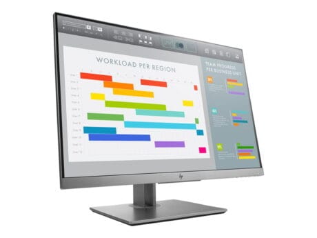 24" IPS skærm HP ELITEDISPLAY E243i i høj kvalitet incl. VGA kabel og 230V-kabel - Sølv stand