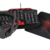 GAMING 4-i-1 Gaming Gear Kit, Tastatur / Mus / Musemåtte / Headset, sort