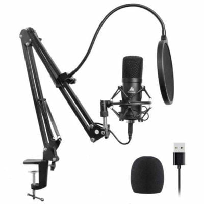 - MAONO USB Podcasting Microphone kit, 16mm mikrofon og arm - Grøn Computer - Genbrugt IT med omtanke - AU A04