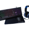 Gear4U 4-IN-1 Gaming Combo - Tastatur, mus, headset og musepudesæt - bagbelyst - Nordisk - sort