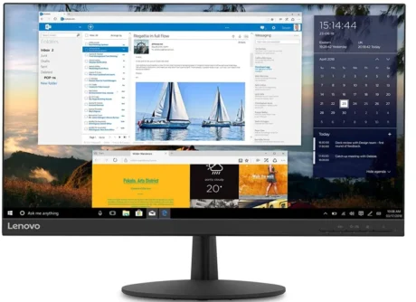 OUTLET: Lenovo ThinkVision Monitor S24Q-10 - 23.8" QHD 2560 x 1440 pixels - IPS 99% sRGB - Inkl Strøm og DisplayPort kabel - Guld stand