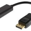 DELTACO Displayport ma - HDMI fe adapter, DP++, 3840x2160 60Hz, black