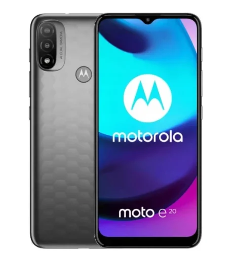 Motorola Moto E20 6.5" 4G - Grå - Sølv stand