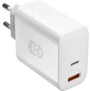 UPSTRÖM CIRKULÄR 65W Dual Port GaN Charger, White