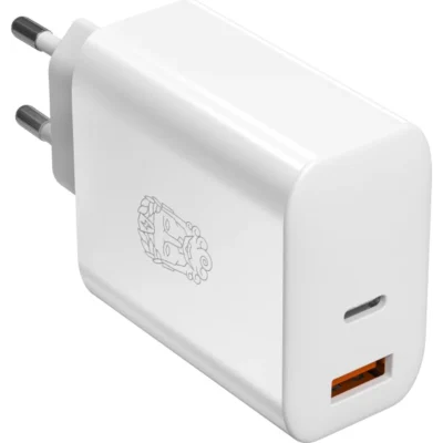 UPSTRÖM CIRKULÄR 65W Dual Port GaN Charger, White