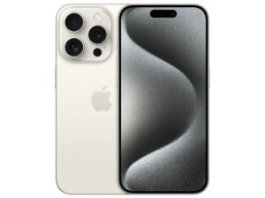 Apple iPhone 15 Pro 6.1 128GB Hvid titanium - Guld stand+