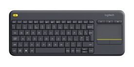 Logitech Wireless Touch Keyboard K400 Plus - Tastatur - trådløs - 2.4 GHz - nordisk - sort