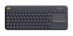 Logitech Wireless Touch Keyboard K400 Plus - Tastatur - trådløs - 2.4 GHz - nordisk - sort