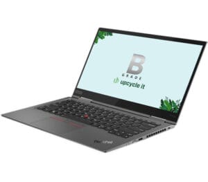 ThinkPad X1 Yoga 5.Gen i5-10210U Hybrid (2-i-1) 14" Touchskærm 16 GB RAM 512 GB SSD Windows 11 Pro Nordisk Space Grey - Sølv stand