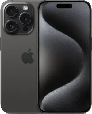 Apple iPhone 15 Pro 128GB  (sort titanium) eSIM - Guld stand