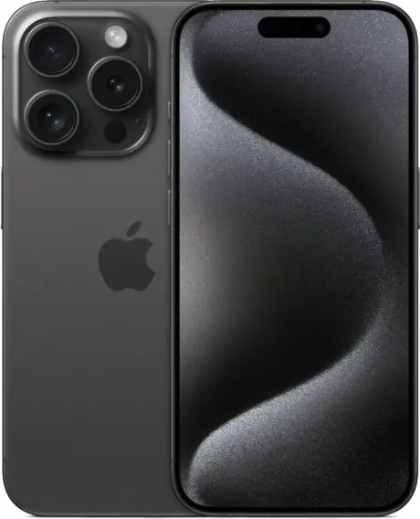 Apple iPhone 15 Pro 128GB  (sort titanium) eSIM - Guld stand