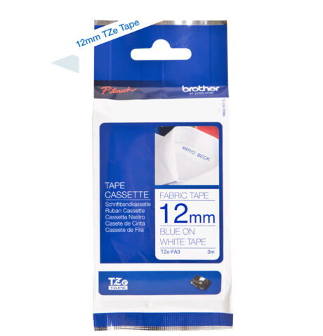 Brother TZFA3 - Navy Blue On White - Roll (1.2 cm x 3 m)