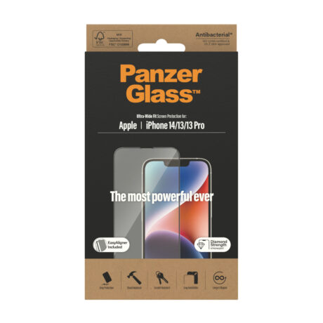 PanzerGlass Screen Protector Apple iPhone 14 - 13 - 13 Pro - Ultra-Wide Fit w. EasyAligner
