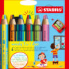 STABILO woody Arty 3 in 1 sæt med 18 penne inkl. spidser to-farvet spids