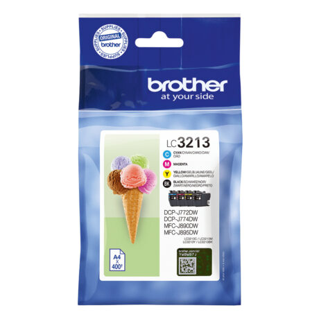 Brother LC3213VALDR - LC 3213 Value 4-Pack - Blækpatron Cyan