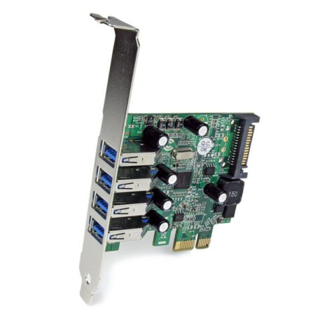 StarTech.com 4 Port PCI Express PCIe SuperSpeed USB 3.0 Controller Card Adapter with SATA Power