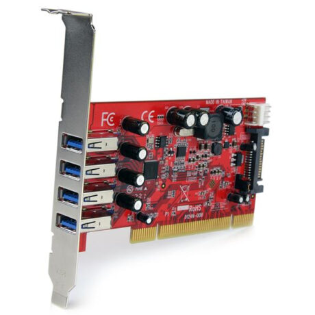 StarTech.com 4 Port PCI SuperSpeed USB 3.0 Adapter Card with SATA - SP4 Power