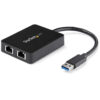 StarTech.com USB32000SPT USB 3.0 to Dual Port Gigabit Ethernet Adapter w/ USB Port 10/100/1000 Mbps USB Gigabit LAN Network NIC Adapter