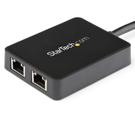 StarTech.com USB32000SPT USB 3.0 to Dual Port Gigabit Ethernet Adapter w/ USB Port 10/100/1000 Mbps USB Gigabit LAN Network NIC Adapter
