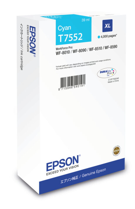 Epson T7552 - Ink XL (T7552) - Blækpatron Cyan