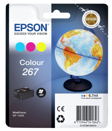 Epson 267 - C13T2670 - (Yellow Magenta Cyan) Ink - Blækpatron Cyan, Magenta, Gul
