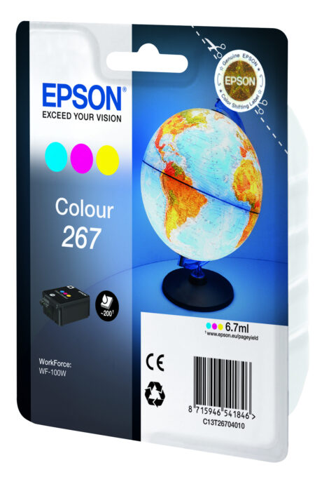 Epson 267 - C13T2670 - (Yellow Magenta Cyan) Ink - Blækpatron Cyan, Magenta, Gul