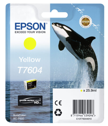 Epson T7604 - Yellow Ink - Blister - Blækpatron Gul