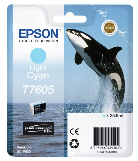 Epson T7605 Light Cyan Ink - Blækpatron Lys cyan