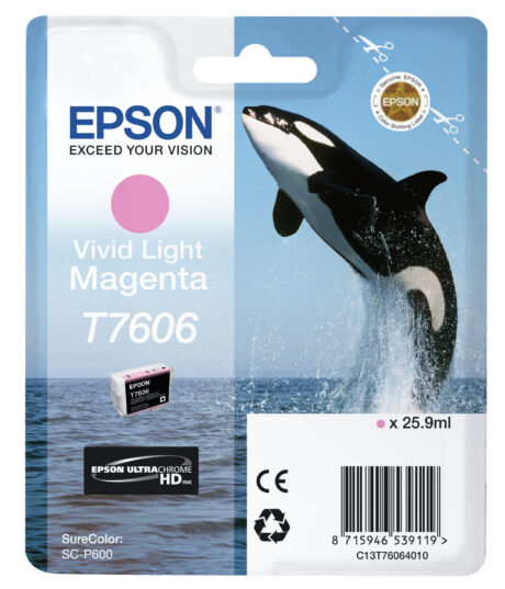 Epson T7606 - Vivid Light Magenta - Ink - Blækpatron Levende lyserød
