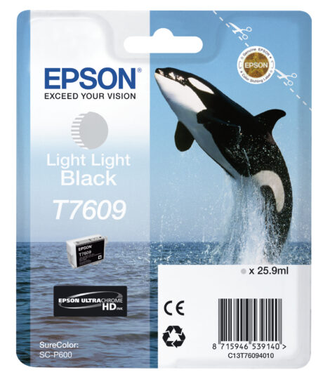 Epson T7609 - Light Light Black Ink - Blækpatron Meget lys sort