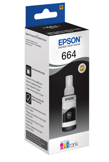 Epson T6641 - Black Ink Tank (T6641) - Blækrefill Sort