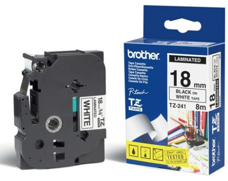 Brother TZE241 Black/White Tape 18mm