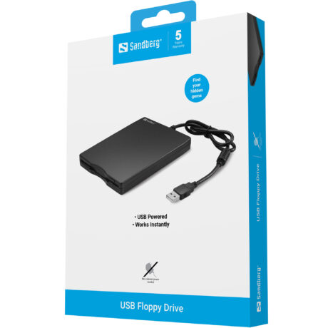 Sandberg USB Floppy Mini Reader - Floppy (diskette) - USB - Sort