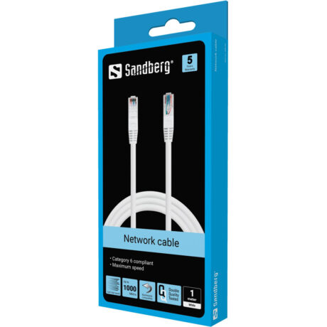 Sandberg UTP Cat6 - 1m - Hvid - 1 meter