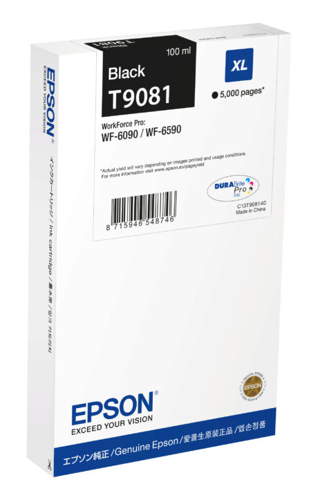 Epson T9081 - Black Ink XL (T9081) - Blækpatron Sort